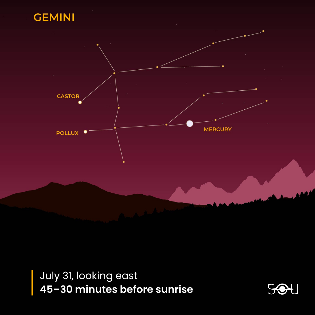 Mercury at dawn on July 31, 2026