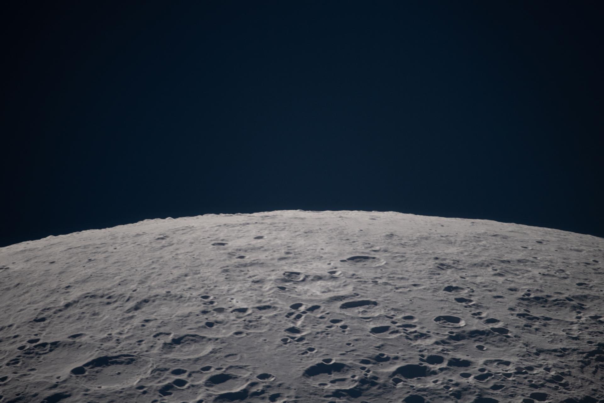 Cratered moon horizon