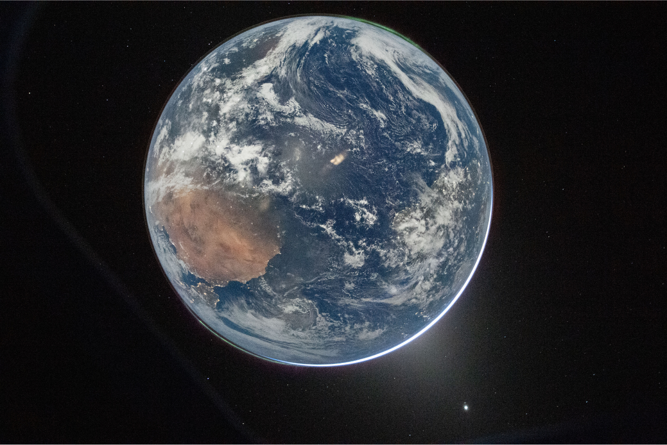 Earth Nighttime Photograph by Artemis II Crew