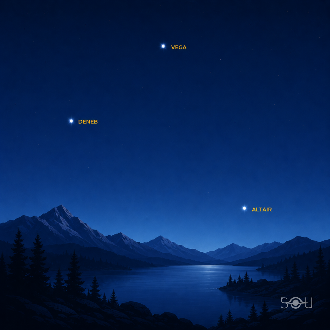 The Summer Triangle can be seen in June evenings