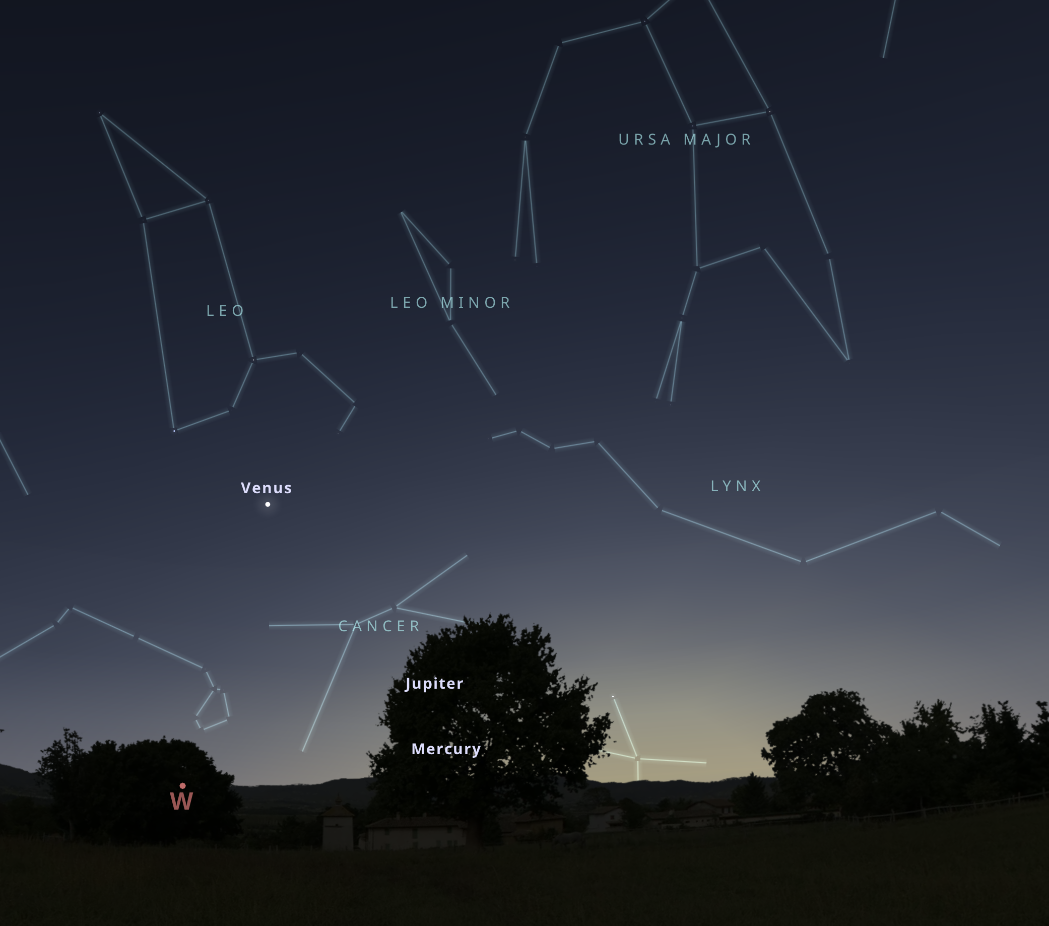 Venus on July 1, 2026